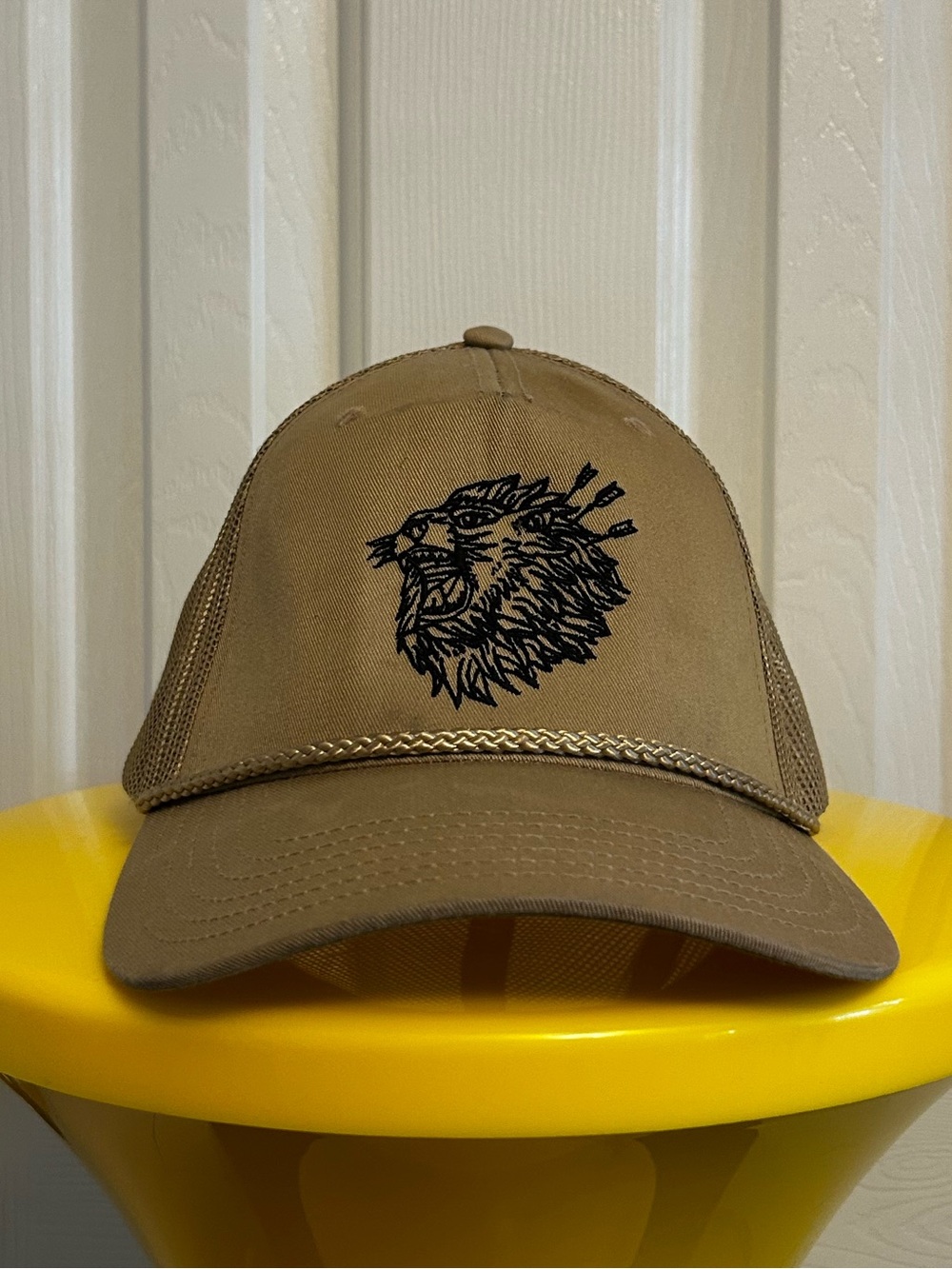 Embroidered Lion Patch Trucker Hat